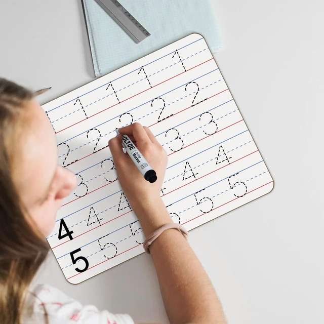 Alt view image 7 of 7 - Set of 30 Dry Erase Boards, Double Sided Small Whiteboards with Lines for Kids, Students, Teacher & Classroom Pack, 9"x12" Mini Individual White Boards Lined for Writing with 30 Markers, 30 Erasers