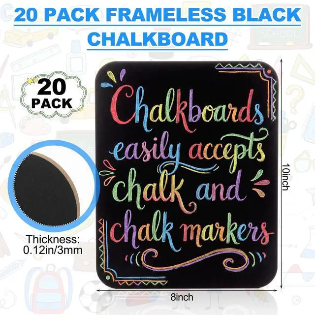 Alt view image 2 of 7 - 20 Pcs Chalk Board for Kid Bulk Double-Sided Chalkboard, 8" × 10" Wooden, Frameless, Mini Blackboard, for Kids Student School Classroom Home Restaurant Office Birthday Party Favors