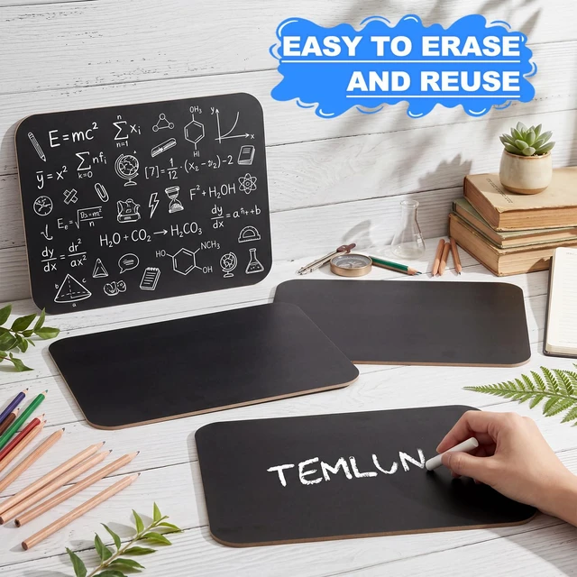 Alt view image 4 of 7 - 20 Pcs Chalk Board for Kid Bulk Double-Sided Chalkboard, 8" × 10" Wooden, Frameless, Mini Blackboard, for Kids Student School Classroom Home Restaurant Office Birthday Party Favors