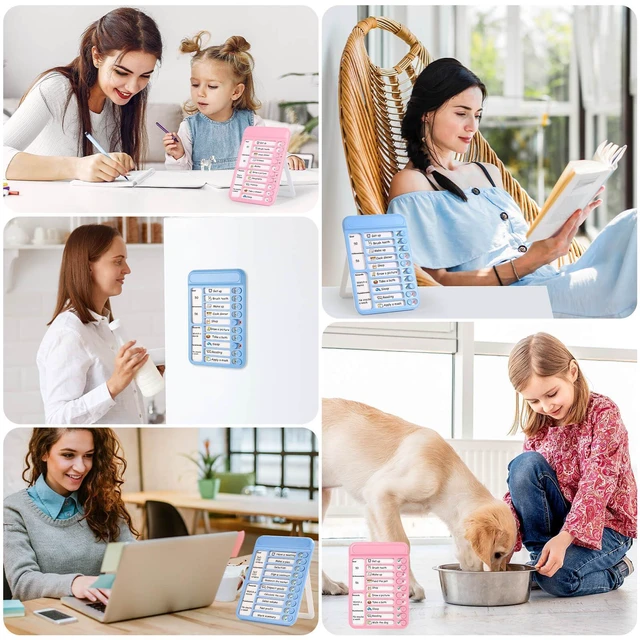 Alt view image 5 of 7 - 2Pcs Dry Erase Chore Chart for Kids, Magnetic Checklist Board, My Chores Slider Chart to Do List Board, Routine Chart Schedule Board Task Tracker for Home Refrigerator, Wall, Desk (Blue & Pink)