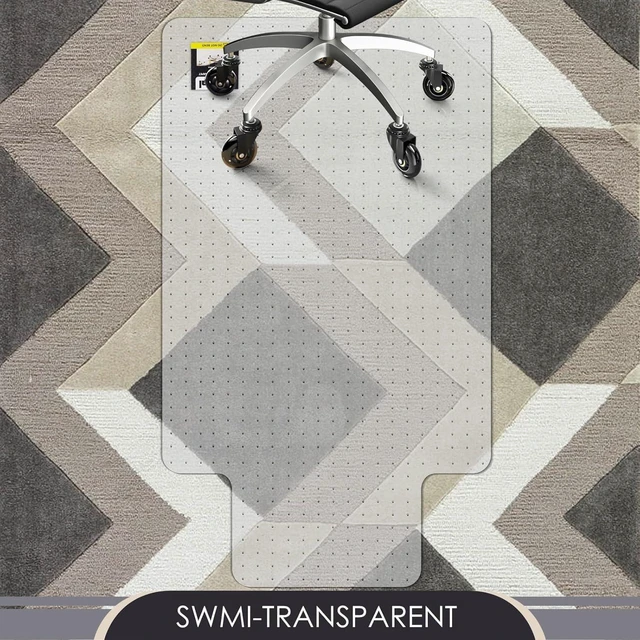 Alt view image 5 of 7 - Office Chair Mat for Carpet, Clear Heavy Duty Computer Chair Mat 36''x48"with Lip, Under Desk Protector Carpeted Floors Mat, Easy Chair Movement,Ship Flat