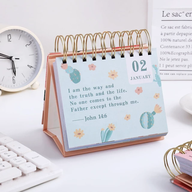 Alt view image 4 of 7 - Daily Flip Calendar with Bible Verse, Flip Perpetual Calendar with Prayers and Blessings, Devotionals for Women, Christian Gifts for Girls Faith Decor Spiritual Gifts Inspirational Scripture Art