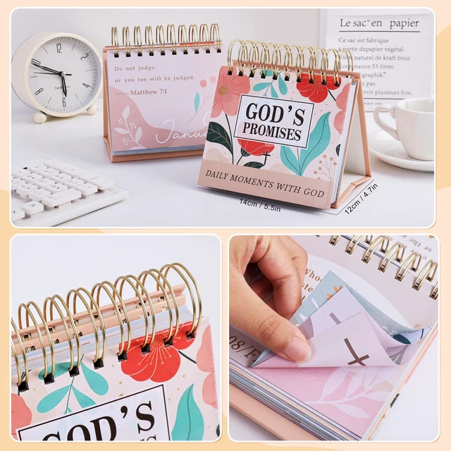 Alt view image 3 of 7 - Daily Flip Calendar with Bible Verse, Flip Perpetual Calendar with Prayers and Blessings, Devotionals for Women, Christian Gifts for Girls Faith Decor Spiritual Gifts Inspirational Scripture Art