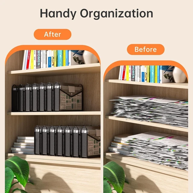 Alt view image 7 of 7 - 7 Pack Plastic Expanding File Folder, Fit Legal / B4 Size, Black Transparent Envelopes with Snap Closure, No Dividers, Large Capacity, Black File Folder Organizer Holder, Bills&Taxes