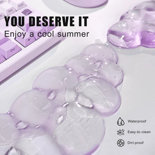Alt view image 3 of 6 - Mouse Pad with Wrist Rest, Soft Cloud Gel Keyboard Mouse Pad Set with Hand Wrist Support, Cute Non Slip Office Desk Accessories for Comfort/Pain Relief/Computer/Laptop (Purple Cloud)