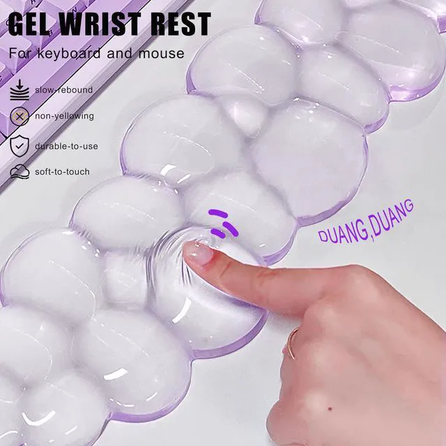 Alt view image 5 of 6 - Mouse Pad with Wrist Rest, Soft Cloud Gel Keyboard Mouse Pad Set with Hand Wrist Support, Cute Non Slip Office Desk Accessories for Comfort/Pain Relief/Computer/Laptop (Purple Cloud)