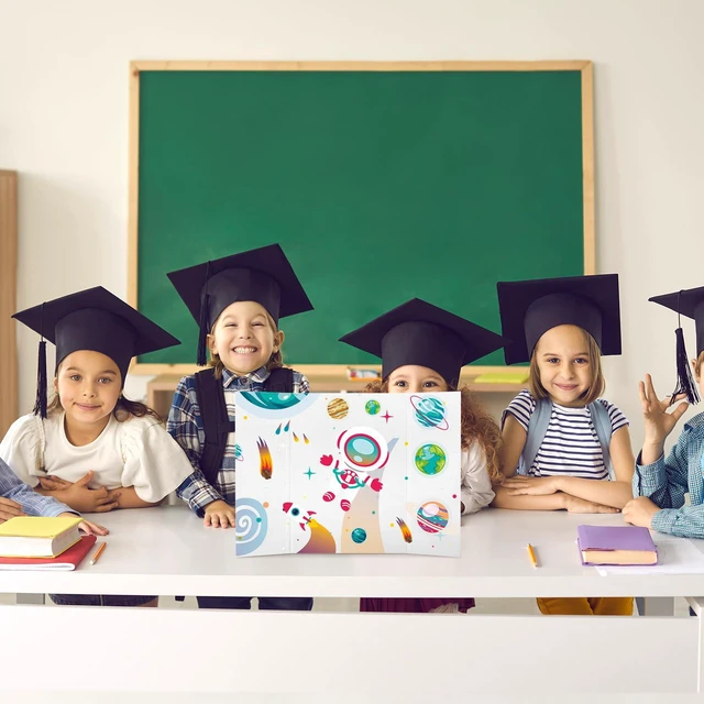 Alt view image 4 of 6 - 4 Pack Trifold Poster Board 36" x 24", White Science Fair Display Boards Thickened Corrugated Cardboard, Portable, Ideal for School Projects and Event Displays