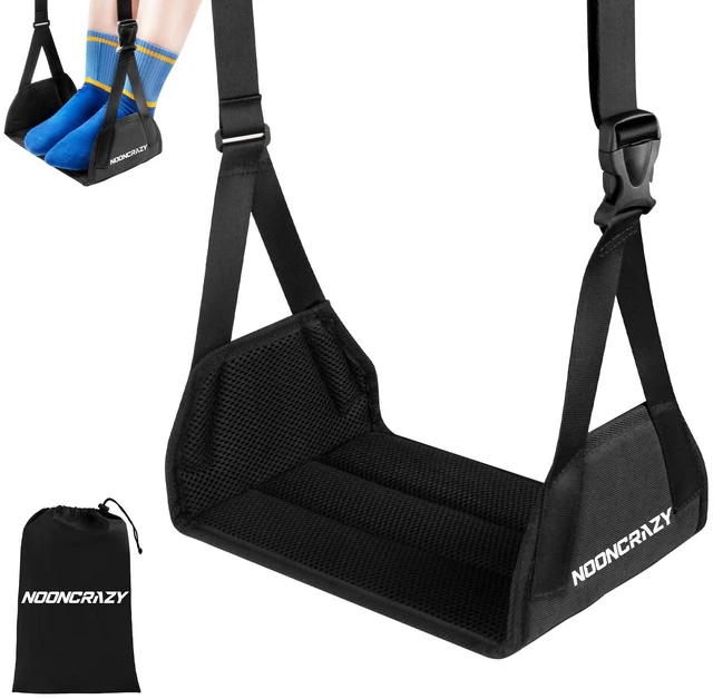Main image of Airplane Foot Fammock, No Collapse Thickened Bamboo Plane Foot Rest Travel Portable Airplane Foot Sling Wing with Thickened Foam & Carry Bag, Long-Flight Travel Essential Designed to Relax Your Feet