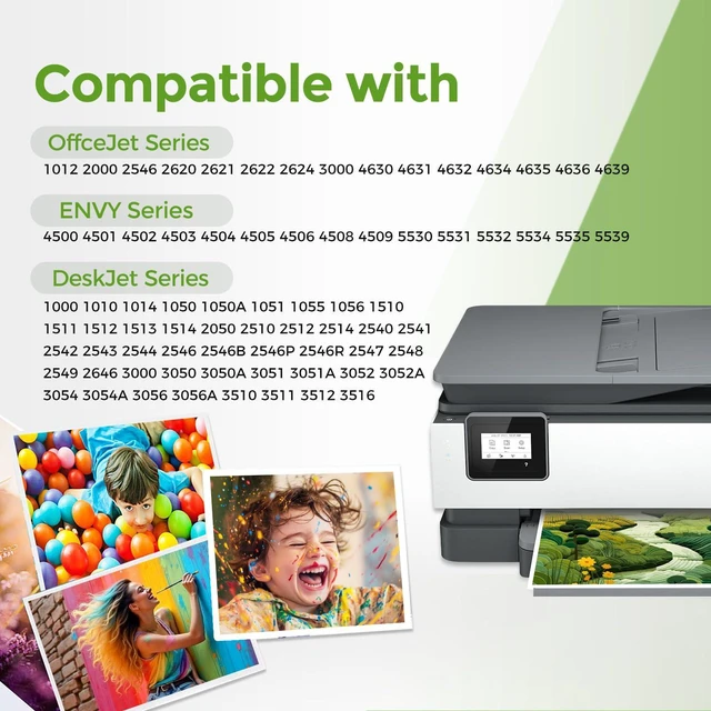 Alt view image 2 of 6 - 61XL Ink Cartridge Black and Color Combo Pack Replacement for HP Ink 61 XL HP61 HP61XL High Yield & Vivid Color for Envy 4500 5530 5535 4502 4501 OfficeJet 4630 4635 Desjet 2540 2542 1000 Printer