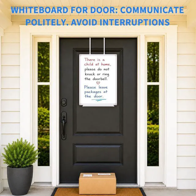 Alt view image 4 of 7 - Magnetic Dry Erase Board for Door 36 x 24 in No-Drill Adjustable Long Arm Hook Mount, Portable Hanging Whiteboard For Home, Dorm, Office, Cubicle And Small Spaces