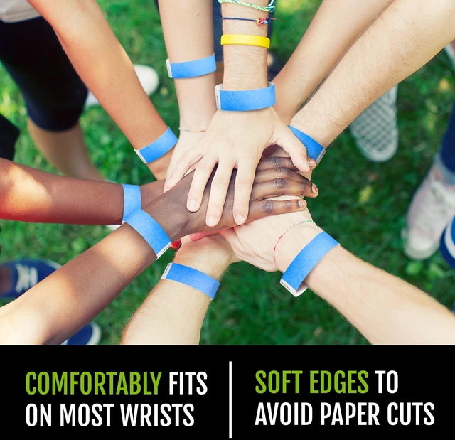 Alt view image 5 of 7 - 5,000 Neon Blue Tyvek Wristbands for Events - Tamper-Proof Design Comfortable Water/Tear-Resistant - USA Made Tyvek Wristband ID Bracelets for Events, Concerts, Party Security, VIP Admission