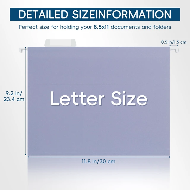 Alt view image 3 of 7 - Hanging File Folders,Purple 25 Pack Letter Size File Folders with 1/5-cut Tabs,Office Essentials for Filing Cabinet & Desk Storage