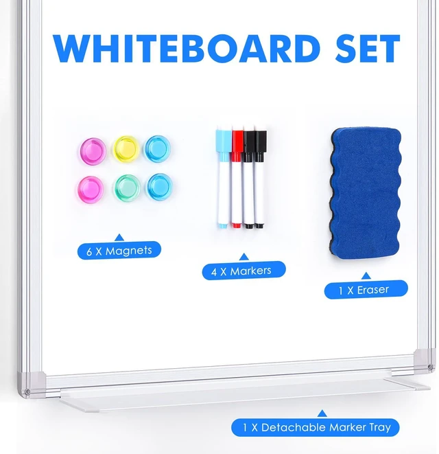 Alt view image 6 of 7 - Magnetic Dry Erase Board for Door 36 x 24 in No-Drill Adjustable Long Arm Hook Mount, Portable Hanging Whiteboard For Home, Dorm, Office, Cubicle And Small Spaces