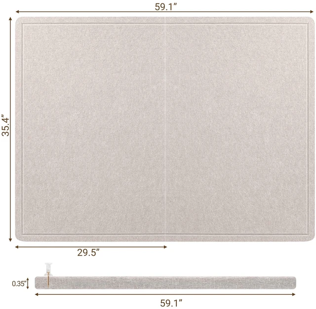 Alt view image 3 of 7 - Foldable Felt Bulletin Board for Wall, 60x36 inches, Latte Large Cork Board Alternative with 25 Pushpins, Decorative Photo Display Board Pin Board 5x3, For Home, Office & School
