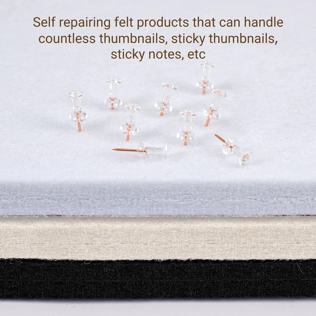 Alt view image 7 of 7 - Foldable Felt Bulletin Board for Wall, 60x36 inches, Latte Large Cork Board Alternative with 25 Pushpins, Decorative Photo Display Board Pin Board 5x3, For Home, Office & School