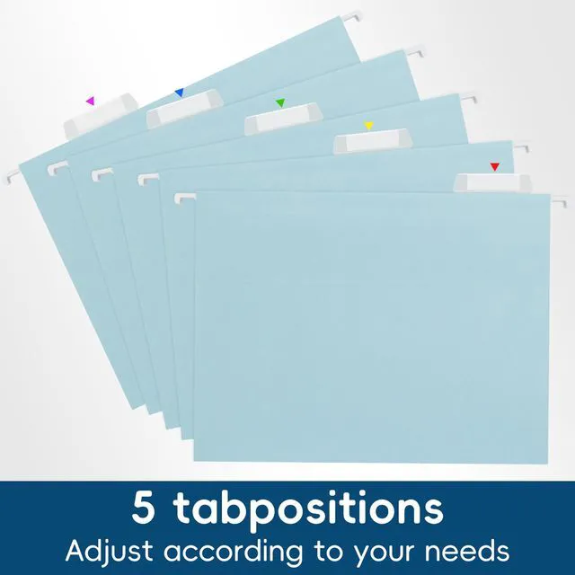 Alt view image 7 of 7 - Light Blue Hanging File Folders,25 Pack Letter Size File Folders with 1/5-cut Tabs,Office Essentials for Filing Cabinet & Desk Storage