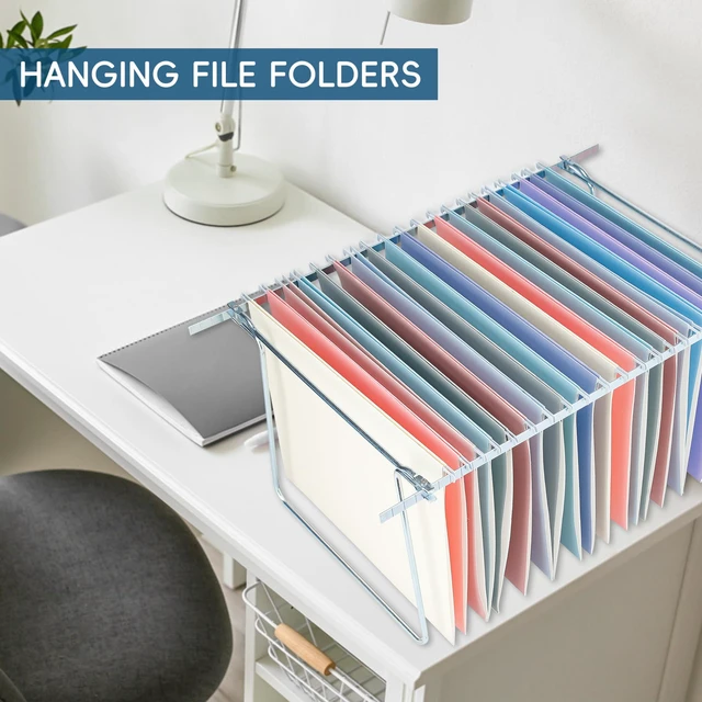 Alt view image 6 of 7 - Hanging File Folders,Purple 25 Pack Letter Size File Folders with 1/5-cut Tabs,Office Essentials for Filing Cabinet & Desk Storage