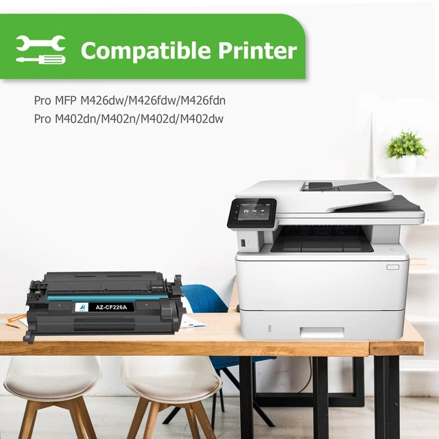 Alt view image 2 of 7 - 26A CF226A Toner Cartridge for HP Printer 26X CF226X MFP M426fdw 2 Pack Compatible for HP LaserJet 26A CF226A Pro M402dn M402n M402dw MFP M426fdw M426fdn M426dw Series Printer Ink High Yield Black