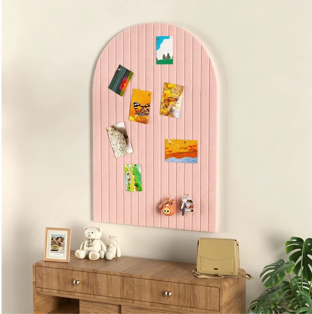 Alt view image 7 of 7 - Felt Bulletin Board 35" x 24", Cork Board Alternative with 30 Push Pins 3 Customizable Modular Decorative Felt Pin Board, Vision Board for Office Home Bedroom Wall Decor, Photo Picture Display