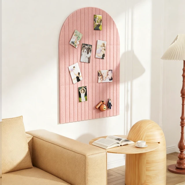 Alt view image 6 of 7 - Felt Bulletin Board 35" x 24", Cork Board Alternative with 30 Push Pins 3 Customizable Modular Decorative Felt Pin Board, Vision Board for Office Home Bedroom Wall Decor, Photo Picture Display