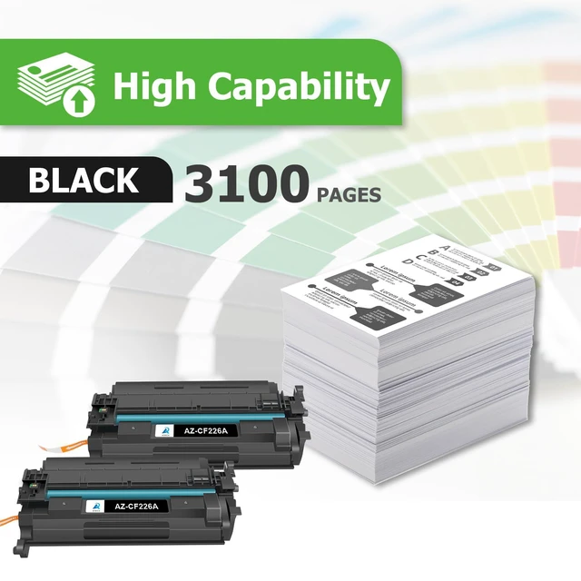 Alt view image 3 of 7 - 26A CF226A Toner Cartridge for HP Printer 26X CF226X MFP M426fdw 2 Pack Compatible for HP LaserJet 26A CF226A Pro M402dn M402n M402dw MFP M426fdw M426fdn M426dw Series Printer Ink High Yield Black