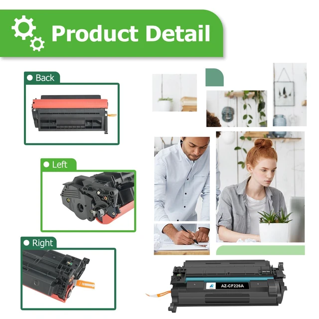 Alt view image 6 of 7 - 26A CF226A Toner Cartridge for HP Printer 26X CF226X MFP M426fdw 2 Pack Compatible for HP LaserJet 26A CF226A Pro M402dn M402n M402dw MFP M426fdw M426fdn M426dw Series Printer Ink High Yield Black