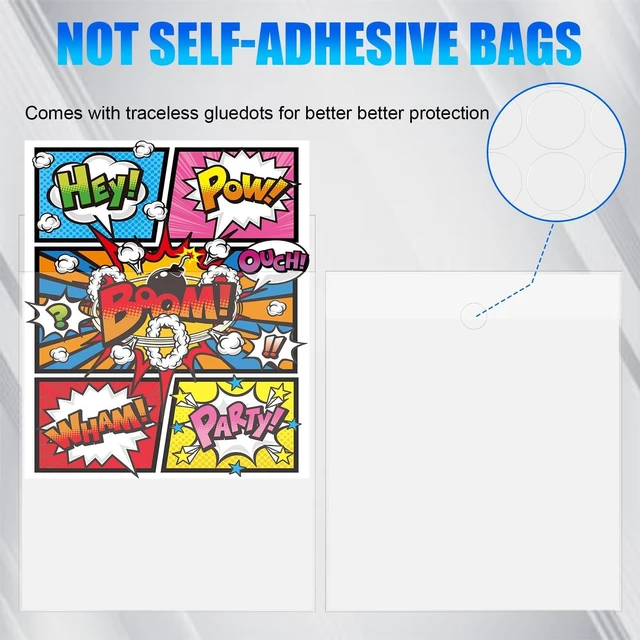 Alt view image 4 of 7 - 200 Pack Current Comic Book Bags and Boards, 6.87" x 10.5" Clear Comic Book Sleeves, Acid-Free Thick Comic Backing Boards for Collectible Book Storage