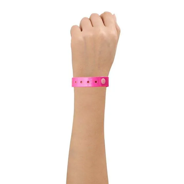 Alt view image 5 of 7 - Plastic Wristbands Neon Pink 500 Pack, Viny Wristbands for Events Disposable Event Wristbands, Waterproof Security, Colored Identification Wristbands for Party, Concert, Bar, Club, Festival