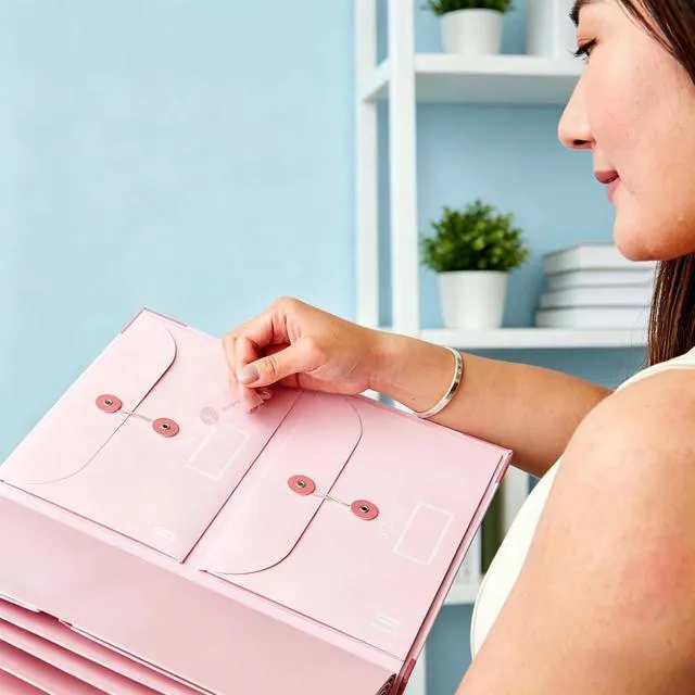 Alt view image 5 of 6 - Important Document Organizer with Tabs & Pockets for Family Records, Pink Important document storage,Labeled tabs & pockets,Quick document access,Compact home filing,Emergency preparedness