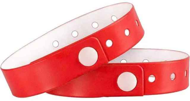 Main image of Plastic Wristbands Red 500 Pack, Viny Wristbands for Events Disposable Event Wristbands, Waterproof Security, Colored Identification Wristbands for Party, Concert, Bar, Club, Festival