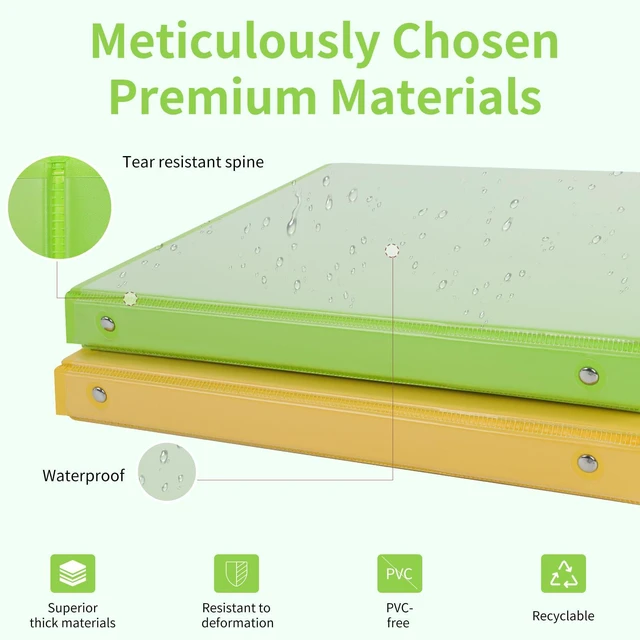 Alt view image 4 of 5 - 0.5 Inch 3 Ring Binders, 12 Pack Assorted Color Binders with Clear View Covers and 2 Interior Pockets, 1/2 Inch Round Ring Binders Holds 100 Sheets, for School, Office and Home