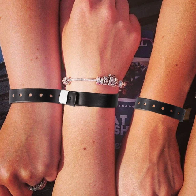 Alt view image 5 of 7 - Plastic Wristbands Black 500 Pack, Viny Wristbands for Events Disposable Event Wristbands, Waterproof Security, Colored Identification Wristbands for Party, Concert, Bar, Club, Festival