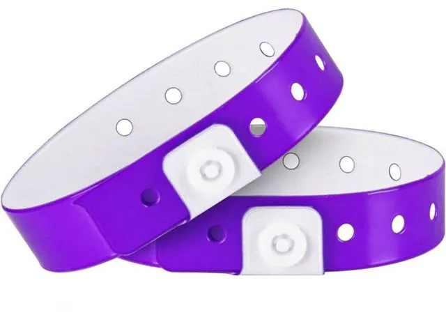 Main image of Plastic Wristbands Neon Purple 500 Pack, Viny Wristbands for Events Disposable Event Wristbands, Waterproof Security, Colored Identification Wristbands for Party, Concert, Bar, Club, Festival