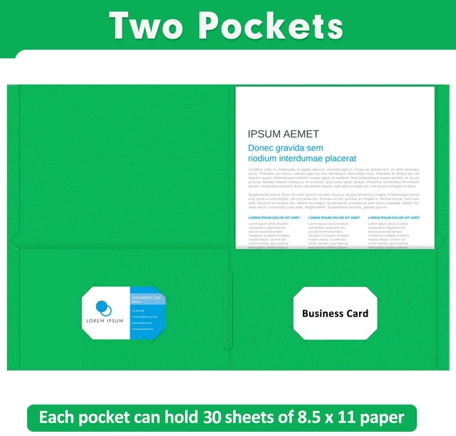 Alt view image 4 of 7 - Two Pocket Folders, Paper Folders with Pockets, 30 Pack, 5 Colors 2 Pocket Folders Fit Letter Size Paper, Paper File Folder for School Office Home Business