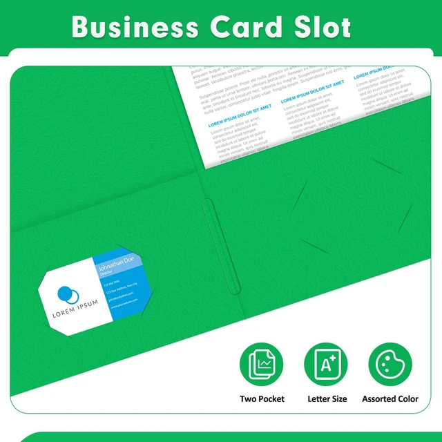 Alt view image 5 of 7 - Two Pocket Folders, Paper Folders with Pockets, 30 Pack, 5 Colors 2 Pocket Folders Fit Letter Size Paper, Paper File Folder for School Office Home Business