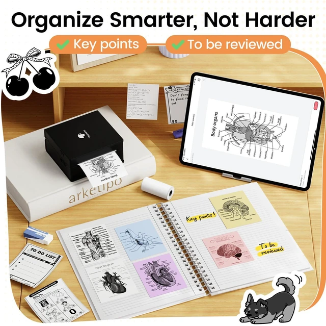 Alt view image 2 of 7 - Sticker Printer, Bluetooth Thermal Mini Printer for DIY and Study M02 Mini Printer Sticker Maker, Sticker Printer Maker for Diaries/Photos, Portable Label Maker for Home/Travel, Black