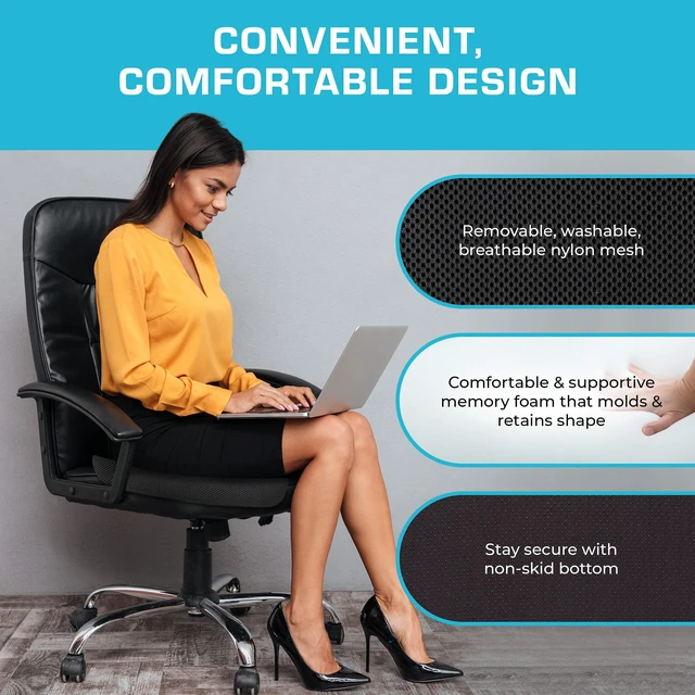 Alt view image 3 of 7 - Seat Cushion, Tailbone Relaxer - Coccyx Cushion for Tailbone Pain Desk, Wheelchair & Car Use - Back Support Pillow for Chair