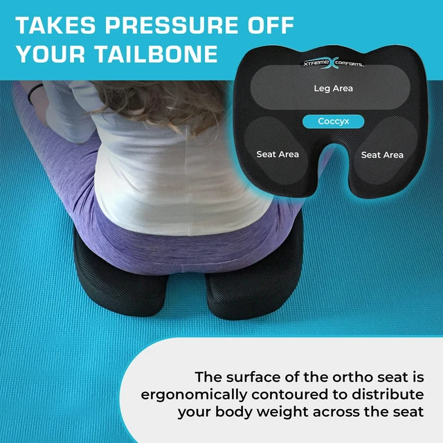 Alt view image 4 of 7 - Seat Cushion, Tailbone Relaxer - Coccyx Cushion for Tailbone Pain Desk, Wheelchair & Car Use - Back Support Pillow for Chair