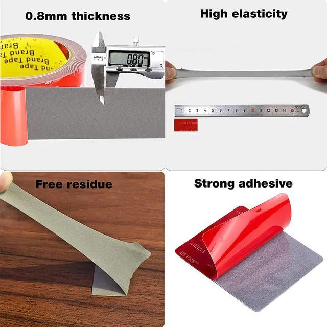 Alt view image 3 of 6 - Double Sided Tape Heavy Duty 20pcs 2in x 2in Mounting Tape Pad Sticker Strong Adhesive Tape Waterproof Foam Tape for Indoor and Outdoor
