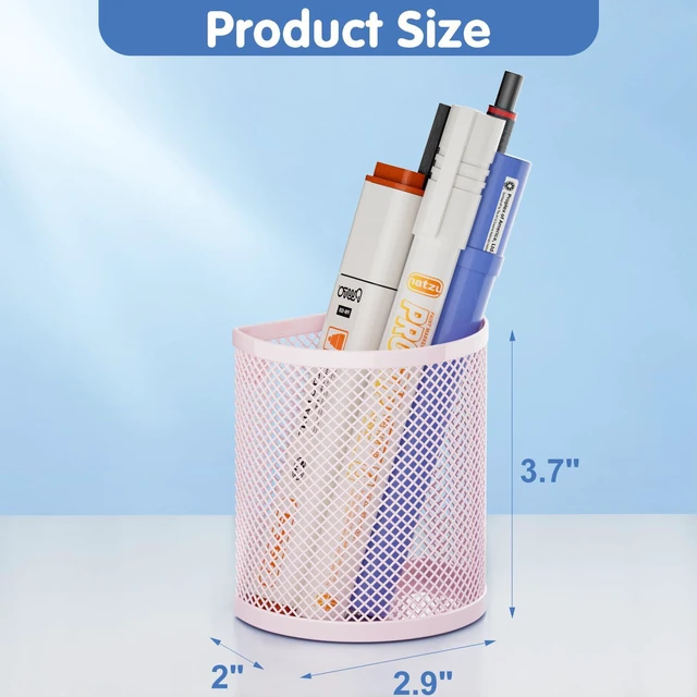 Alt view image 2 of 6 - Magnetic Pen Holderr, 2 Pack Metal Stainless Steel Pen Basket Locker Organizer Accessories, Powerful Magnet Pen Holder for Whiteboard,Refrigerator,Locker,Kitchen,Home,and Office Pink