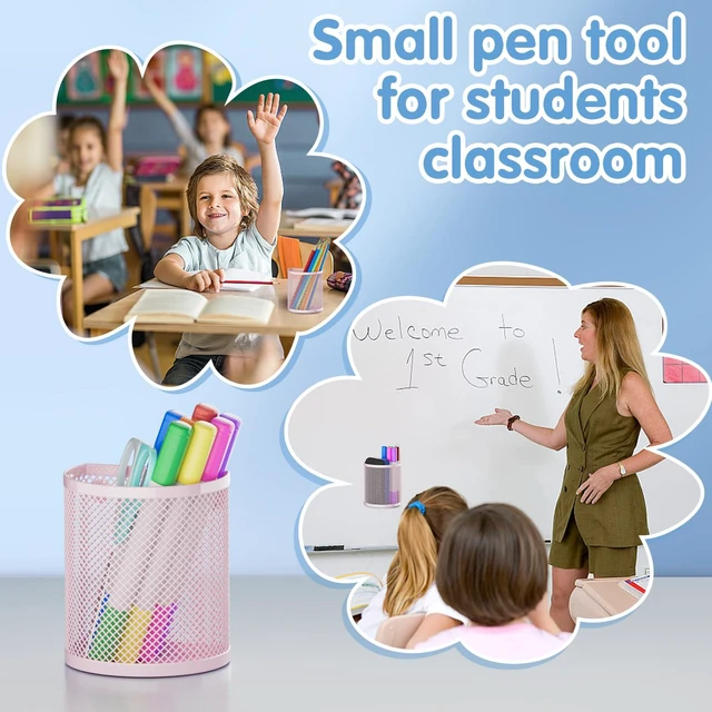 Alt view image 6 of 6 - Magnetic Pen Holderr, 2 Pack Metal Stainless Steel Pen Basket Locker Organizer Accessories, Powerful Magnet Pen Holder for Whiteboard,Refrigerator,Locker,Kitchen,Home,and Office Pink
