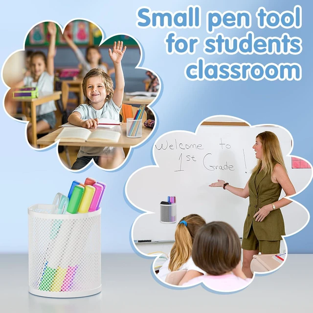 Alt view image 6 of 6 - Magnetic Pencil Holder, 2 Pack Metal School Locker Organizer Locker Organizer Accessories, Powerful Magnet Pen Holder for Whiteboard,Refrigerator,Locker,Kitchen,Home,and Office White