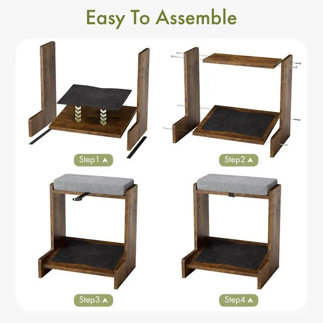 Alt view image 6 of 7 - Adjustable Double Step Foot Rest Under Desk, Wooden Foot Stool for Office & Home with Cushioned Layers, Ergonomic Footrest for Desk, Leg Rest for Comfortable Sitting