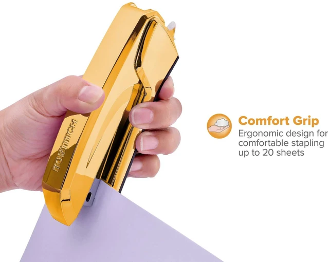 Alt view image 6 of 6 - Office Ascend 3 in 1 Stapler Integrated Remover & Staple Storage, 420 Staples Included, 20 Sheet Capacity, Lightweight, Gold Chrome