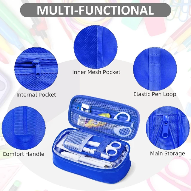 Alt view image 3 of 7 - Gamer Pencil Case for Boys - Large Boys Pencil Pouch for School Supplies, Portable Video Game Pen Bag with Zipper, Big Capacity Pen Box, Compartments Stationary Organizer for Kids Teens Adults