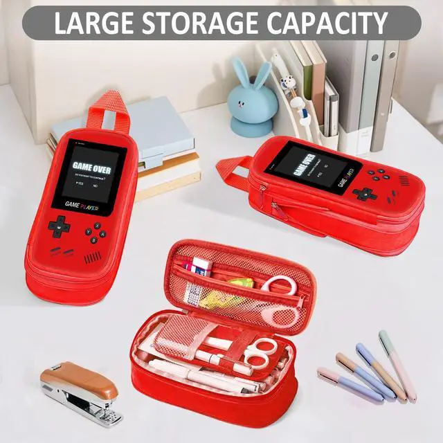 Alt view image 2 of 7 - Gamer Pencil Case for Boys - Large Boys Pencil Pouch for School Supplies, Portable Video Game Pen Bag with Zipper, Big Capacity Pen Box, Compartments Stationary Organizer for Kids Teens Adults