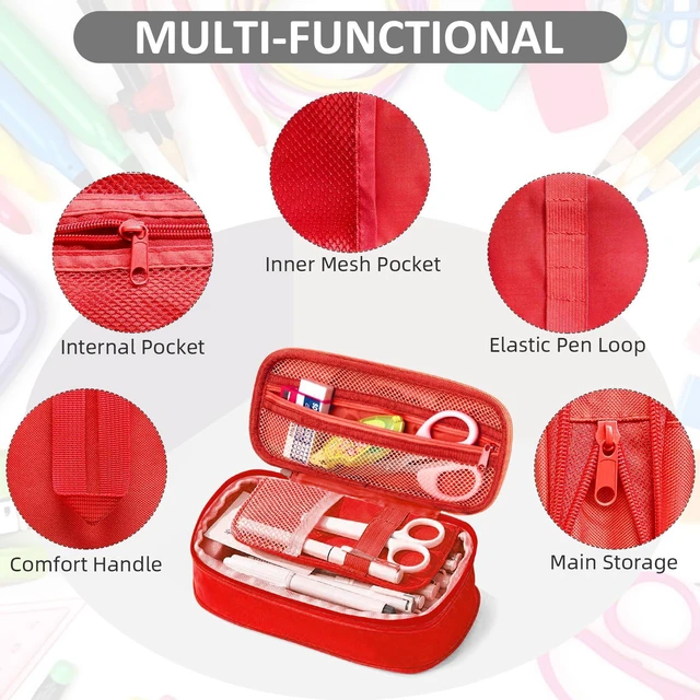 Alt view image 3 of 7 - Gamer Pencil Case for Boys - Large Boys Pencil Pouch for School Supplies, Portable Video Game Pen Bag with Zipper, Big Capacity Pen Box, Compartments Stationary Organizer for Kids Teens Adults