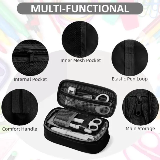 Alt view image 3 of 7 - Gamer Pencil Case for Boys - Large Boys Pencil Pouch for School Supplies, Portable Video Game Pen Bag with Zipper, Big Capacity Pen Box, Compartments Stationary Organizer for Kids Teens Adults