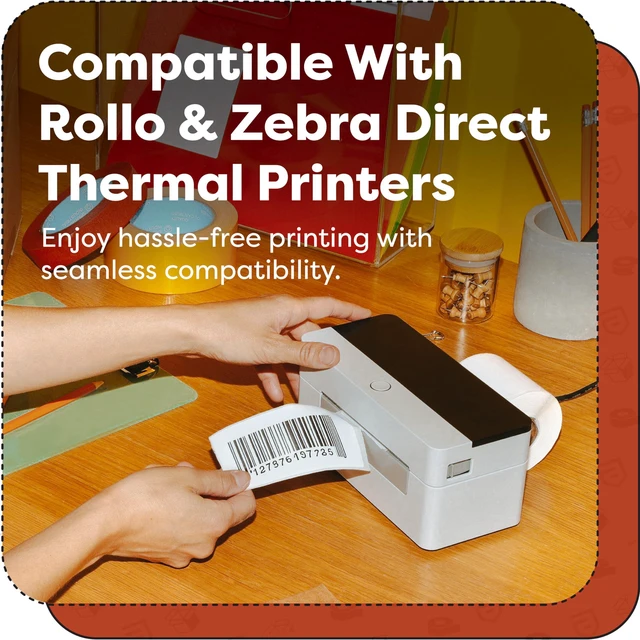 Alt view image 5 of 7 - 2.25" X 4" Direct Thermal Labels (4200 Count, 12 Rolls) Shipping and Return Address Postage Labels for Small Packages - Compatible With Zebra and Rollo Printers