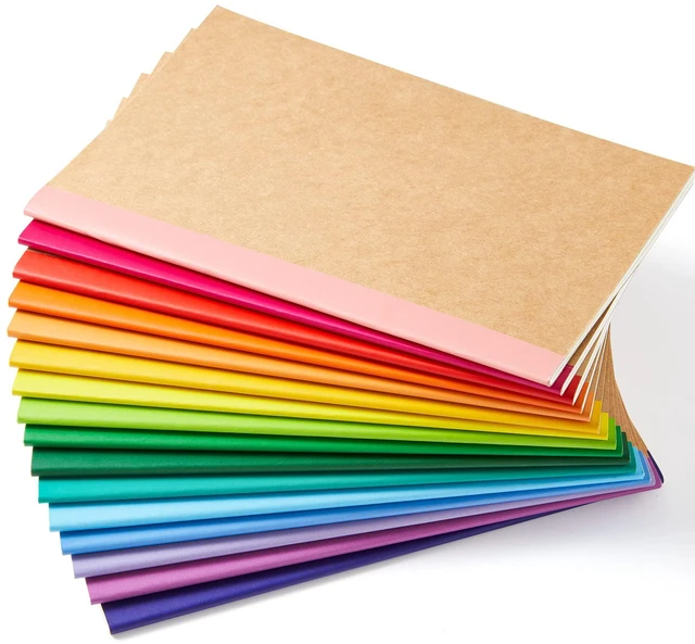 Main image of 16 Pack Composition Notebooks Bulk, Kraft Cover Lined Blank College Ruled Composition Travel Journals with Rainbow Spines For Women Students Business, 60 Pages, 8.3x 5.5, A5, 16 Colors
